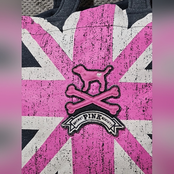 Vintage Victoria's Secret VS PINK Tote Bag Sweatshirt Fleece Material - Picture 2 of 4